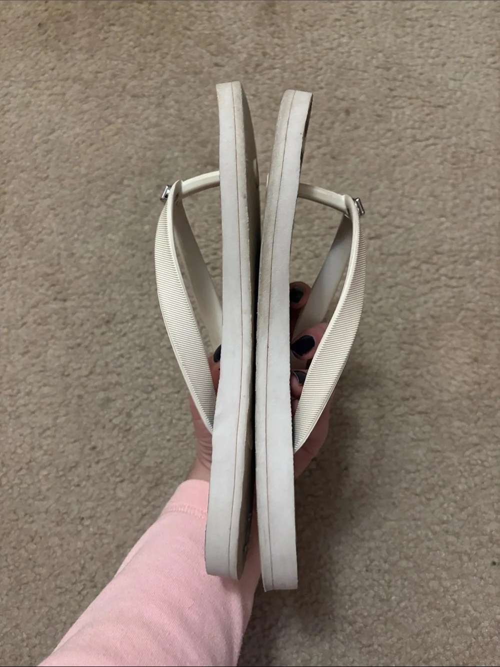 Coach Leopard-Print Flip Flops with Cream Straps